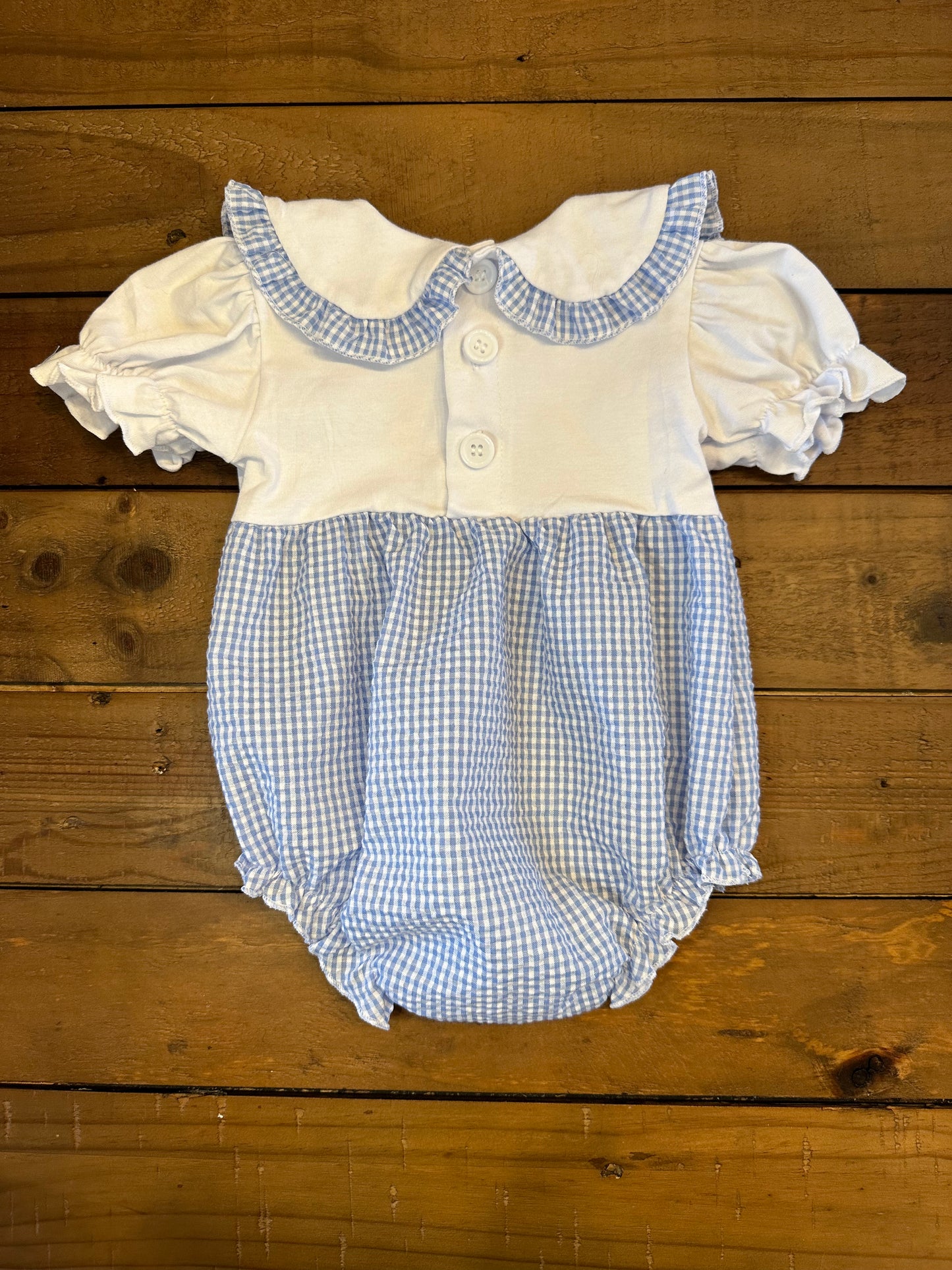 Light Blue Gingham Collar Bubble