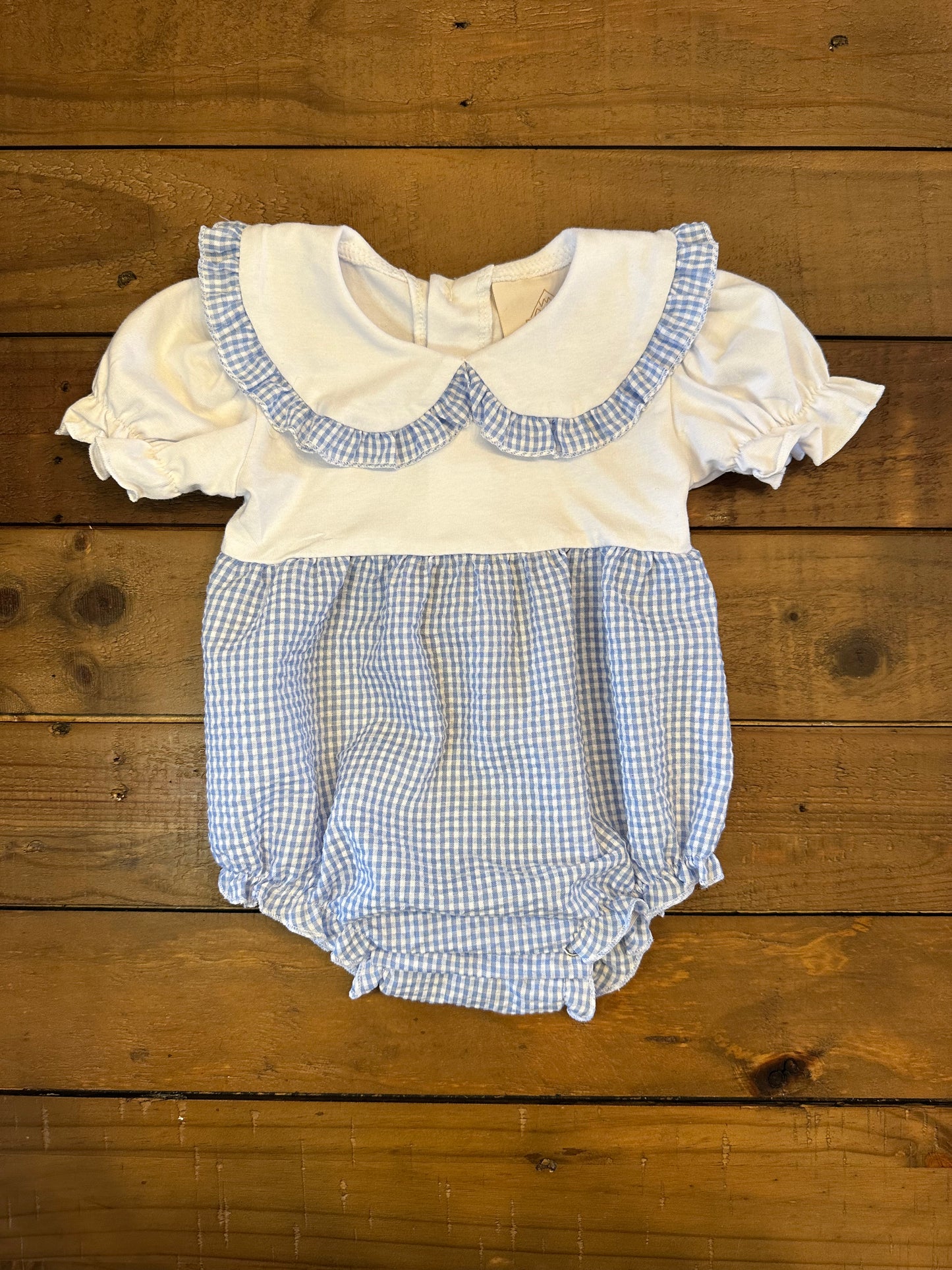 Light Blue Gingham Collar Bubble